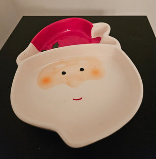 Vintage Santa Divided Candy DIsh