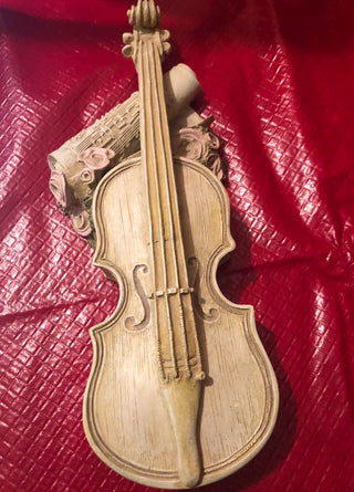 Vintage Violin Trinket Box with Roses and Music