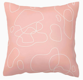 Pink and White Modern Minimalist Abstract Throw Pillow