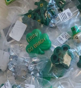 St. Patrick's Day "Erin Go Bragh" plastic Clover made in Hong Kong