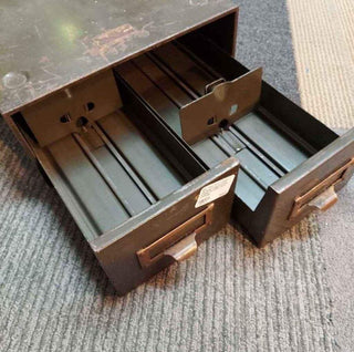 1930 - 40s General Fireproofing Card File Industrial Cabinet with Two Drawers - Industrial Storage Solution - Price is Firm