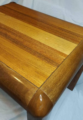 1972 Lane - Walnut and Oak Danish Modern Style Side Occasional cocktail Table MCM