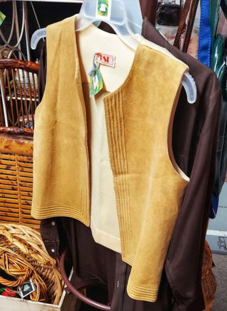 1970s Hippie Suede Leather Vest by PSI (As-Is)