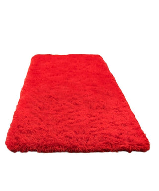 Christmas Red - Soft & Shaggy Microfiber Rug Runner 2x6