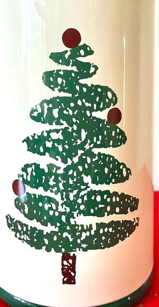 Spongeware Farmhouse Christmas Tree - Thermal Coffee Carafe by Furio. Hot Cold Drink Server Carafe