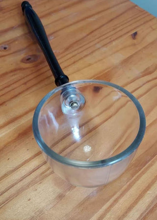 Antique Glass Canning Ladle Wooden Handle - 1.5 cup -