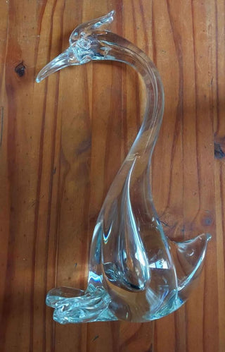 Mid Century Heron Bird Sculpture by Murano Italy