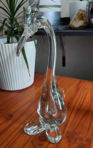 Mid Century Heron Bird Sculpture by Murano Italy