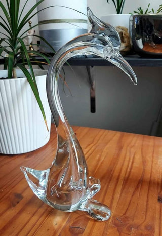 Mid Century Heron Bird Sculpture by Murano Italy