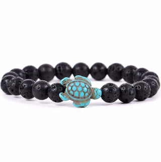 Fahlo Turtle Tracking Bracelet - Lava Stone