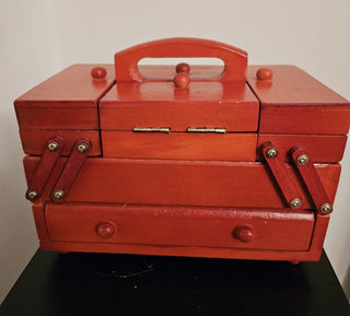 Vintage Accordion 7-Compartment Sewing Caddy