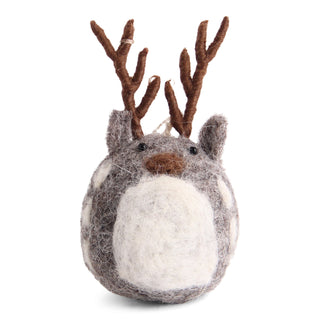Deer Grey – Small Felt Figurine Ornament
