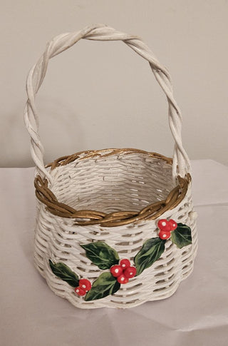 Vintage Wicker Christmas Basket