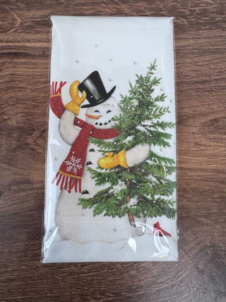 Snow Man Single Tea Towel 30" x 30"