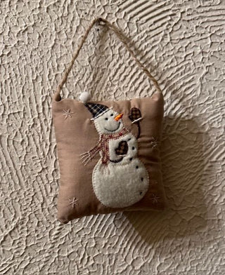Snowman Hanging Pillow Ornament