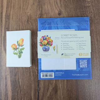 Mini Sorbet Roses Pop Up Greeting Card
