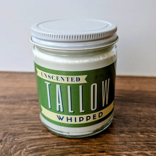 Unscented Whipped Tallow, 100% Grass Fed Beef Tallow Moisturizer: 9oz