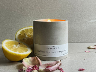 Italian Lemon + Bergamot Concrete Soy Wax Candle