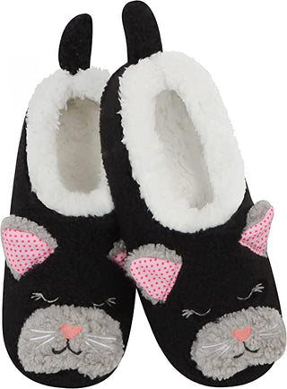 Toddler Barnyard Buddies Sherpa Snoozies - Black Cat - Large