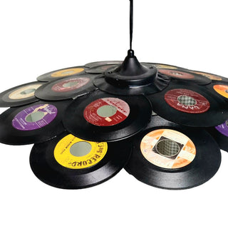 The Vinyl - Record Pendant Lamp.  Upcycled Vintage 45 RPM Vinyl Records lighting - plug in cord, bulb included. (AS-IS)