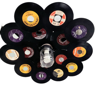 The Vinyl - Record Pendant Lamp.  Upcycled Vintage 45 RPM Vinyl Records lighting - plug in cord, bulb included. (AS-IS)