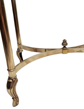 Labarge - Hollywood Regency brass and glass occasional table with acanthus leaves classic motif by LaBarge - includes thick heavy beveled glass