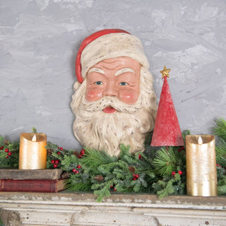 Vintage Santa Face - Hanging Wall Décor - 17.5" x 11"