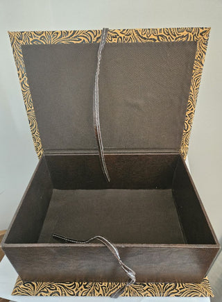 Print Box Resembling a Book, Leather-look