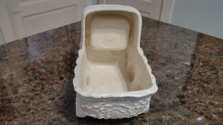 Vntg Lefton Bassinet Planter / Music Box Works