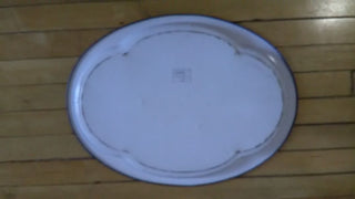 Printed Decorated Ware Oval Tin Tray Vintage 20"x15"