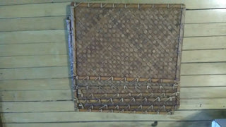 Vntg Woven Placemats Set of 6 Rustic Wood Brown Tiki Bar Tropical 19"x13"