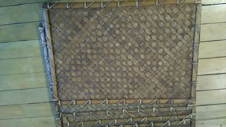 Vntg Woven Placemats Set of 6 Rustic Wood Brown Tiki Bar Tropical 19"x13"