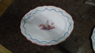 Nieman Marcus Tureen with Platter no Ladle Pink and Blue Made in Italy