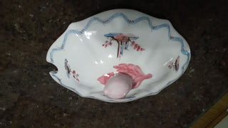 Nieman Marcus Tureen with Platter no Ladle Pink and Blue Made in Italy