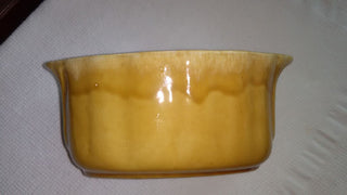 Vntg Jenkins Ceramics USA Drip Glaze Yellow