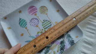 Set of 6 Cupcakes & Cashmere- Melamine- Appetizer Plates Pastel Holiday Ornaments