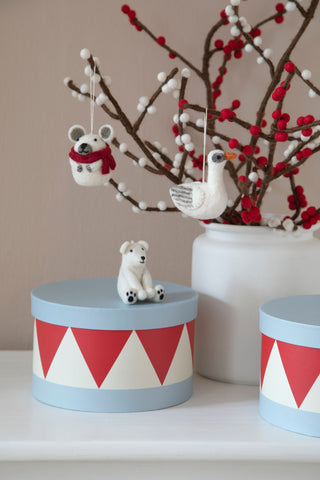 Sitting Polar Bear Felt Ornament