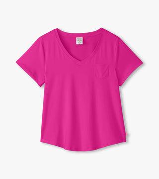 Women’s Rose Violet Polyknit V-Neck T-Shirt - Medium