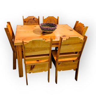 (Set of 6) Southwest Dining Chairs 17Wx19Dx35H
