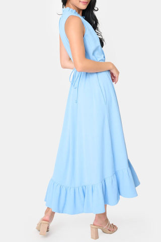 Blue Skies & Ruffles Midi Dress - Large