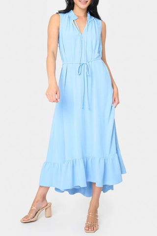 Blue Skies & Ruffles Midi Dress - Large