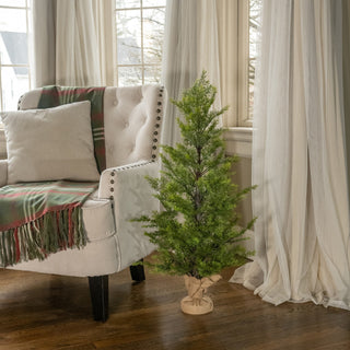 37" Faux Cedar tree with Burlap