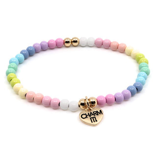 CHARM IT! pastel stretch bead bracelet with soft pink, lavender, mint, and yellow beads sized for young girls | JSQ Mercantile – a women’s boutique and gift shop in La Grange, IL.