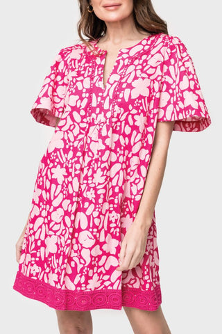 Pink Potager Crochet Trim Cabana Dress