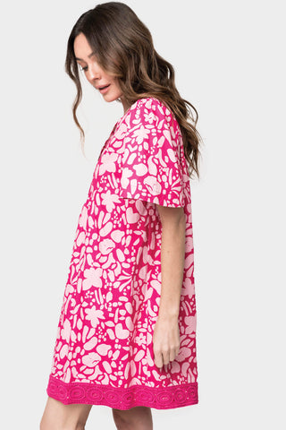 Pink Potager Crochet Trim Cabana Dress