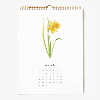 2026 Watercolor Flower Stems Calendar