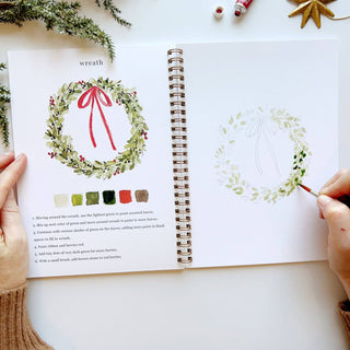 Christmas watercolor workbook - 12 Designs with Easy to Follow Steps