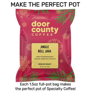 Jingle Bell Java Holiday Flavored Coffee – 1.5 oz Full Pot Bag | Door County Coffee