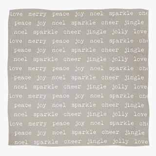 Swaddle Blanket + Plush Santa Rattle - Holiday Cheer