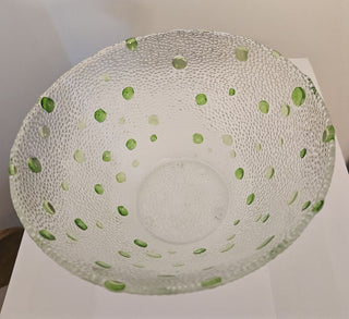 Vintage Southern Living by Marietta glass bowl with green dots